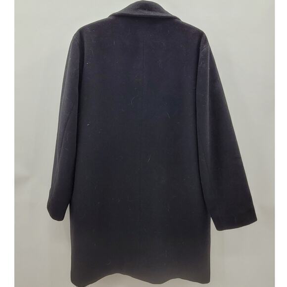 HP Bogner Vintage 80s Classic Black Cashmere Medium Length Overcoat Coat Jacket - Picture 3 of 11